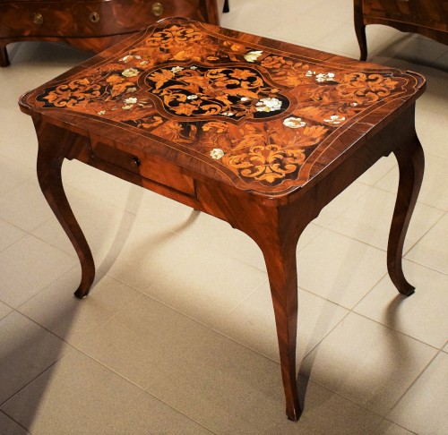 Mobilier Bureau et Secrétaire - Table à écrire marqueté, Florence XVIIIe siècle